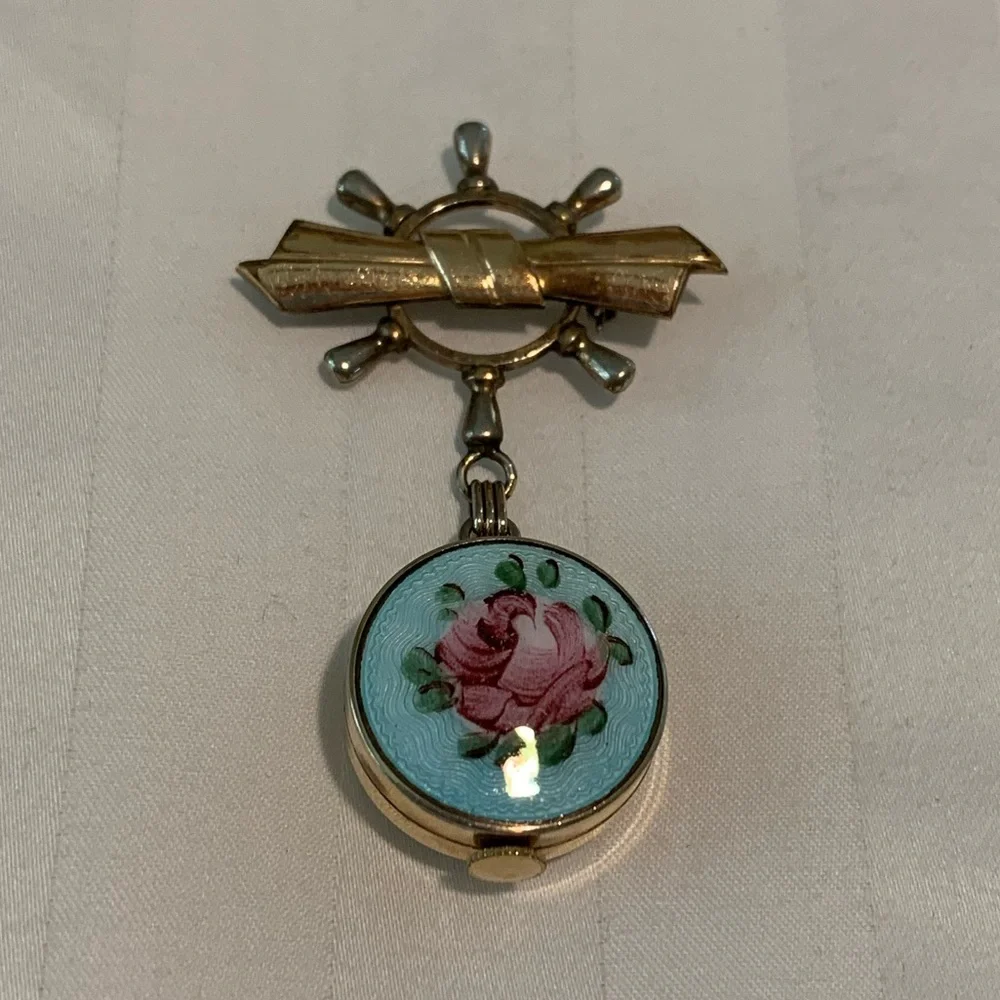 Vintage Crawford Lapel Pin 17 Jewels Watch (Working)